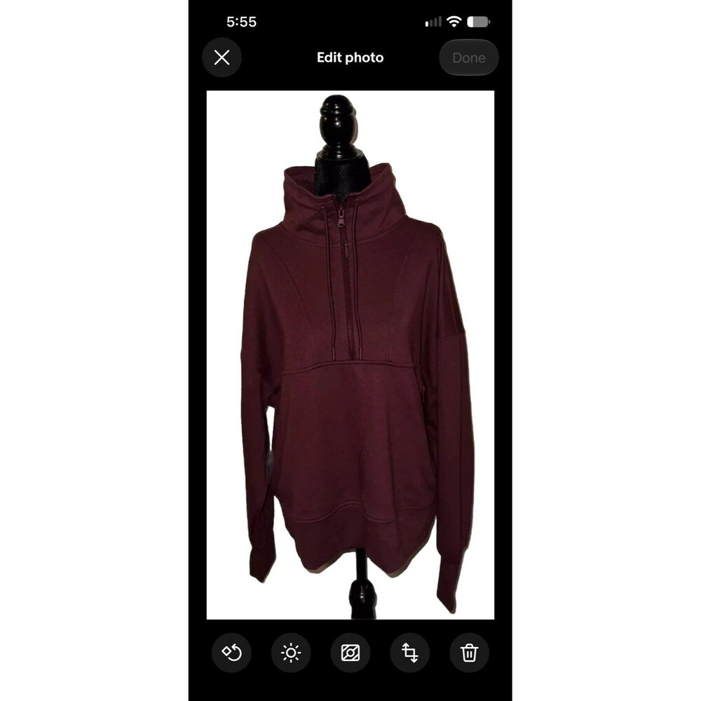 NWT~ Old Navy Dynamic Fleece Half Zip Sweatshirt 2X Burgundy Pullover Jacket